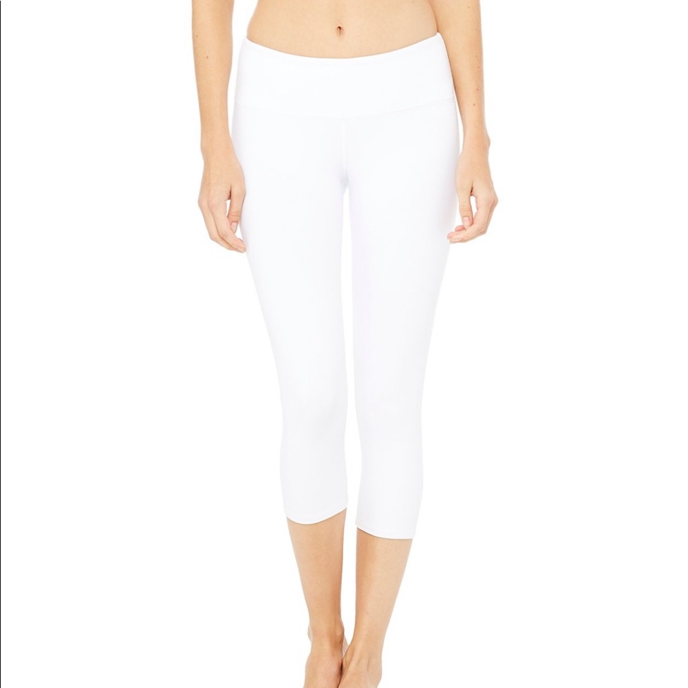 Alo Airbrush Capri Leggings, S, White NWOT